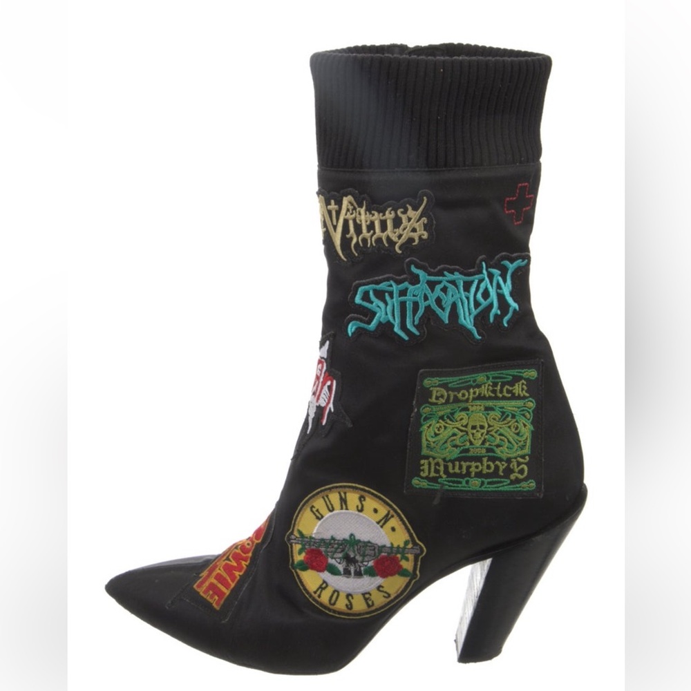 A. f. Vandevorst Black Embroidered Women's Boots